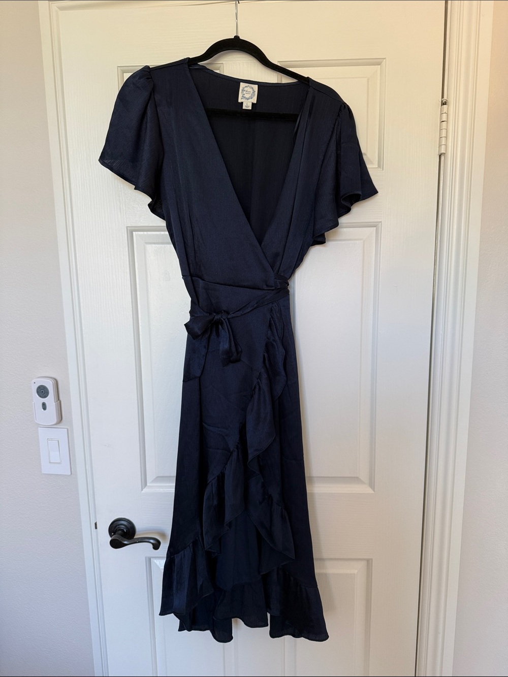 Blue Life Navy Wrap Maxi Dress with Ruffle Tiers
